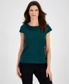 Kasper Womens Solid Polyester Blouse In Evergreen