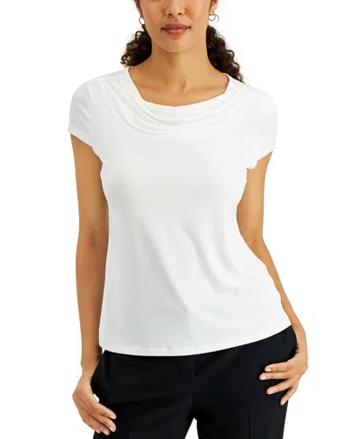 KASPER WOMEN'S COWL NECK CAP SLEEVE TOP, REGULAR & PETITE