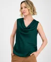Kasper Women's Cowlneck Sleeveless Top In Green