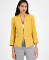Kasper Women's Crepe Open-front 3/4-sleeve Jacket, Regular & Petite In Gold