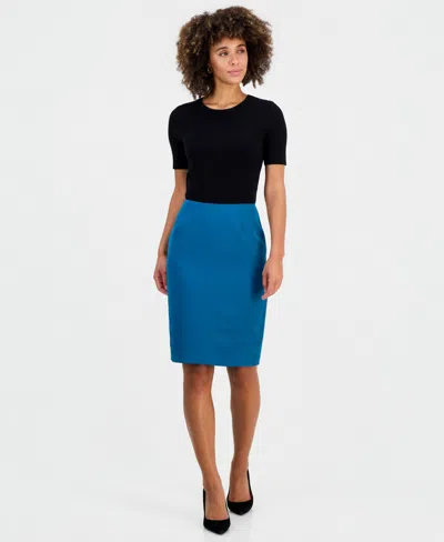 Kasper Women's Crepe Pencil Skirt In Blue