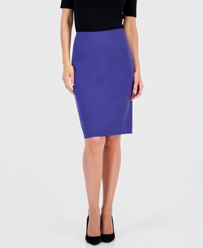 Kasper Women's Crepe Pencil Skirt In Blue