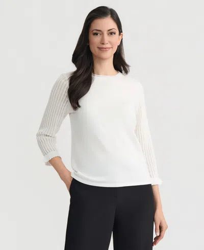 Kasper Women's Crewneck Pull-on Blouse In White
