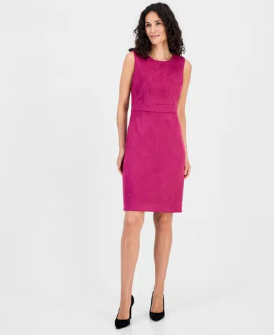 Kasper Women's Crewneck Scuba Sleeveless Sheath Dress In Pink