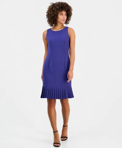 Kasper Women's Crewneck Sleeveless Sheath Dress In Blue
