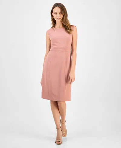 Kasper Women's Crewneck Sleeveless Sheath Dress, Regular & Petite