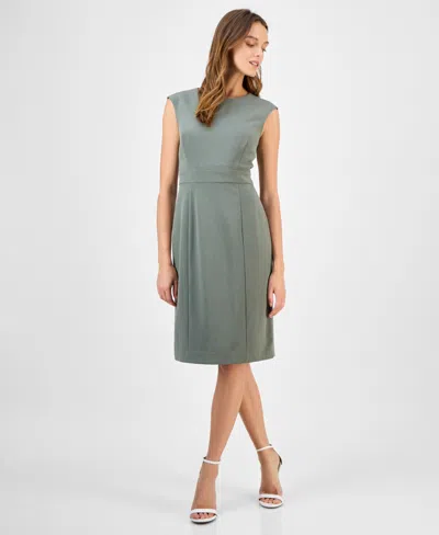 Kasper Women's Crewneck Sleeveless Sheath Dress, Regular & Petite