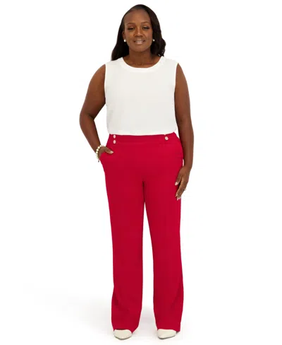 Kasper Women's Crewneck Sleeveless Top, Regular And Plus Size In White