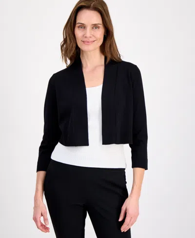 Kasper Women's Cropped Kissing Front Shrug In Black