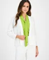 Kasper Women's Diagonal-stitch Cardigan, Regular & Petite In Lily White
