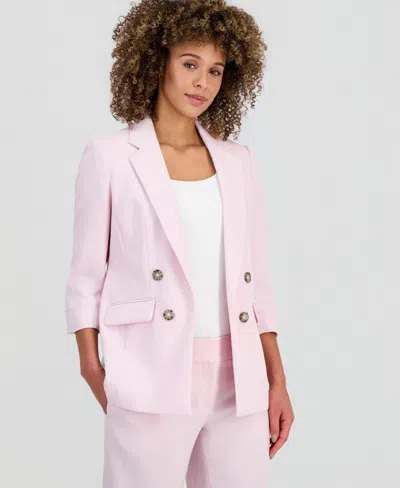 Kasper Women's Double Breasted Open-front Blazer In Pink