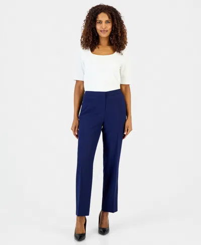 Kasper Women's Elastic Waist Slim-fit Ankle Pant In Metallic