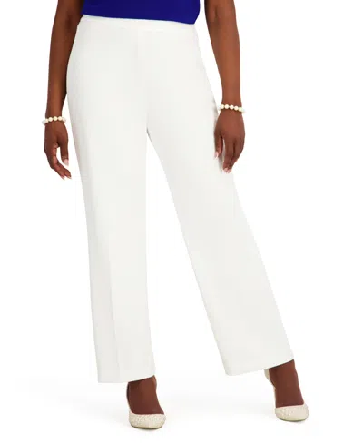 Kasper Women's Elasticized Back Wide-leg Pants In White
