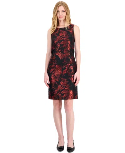 Kasper Women's Empire Waist Seam Floral-print Dress In Animal Print