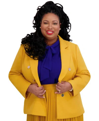 KASPER WOMEN'S FAUX DOUBLE-BREASTED BLAZER, REGULAR & PLUS SIZES