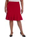 Kasper Women's Flared-hem Skirt, Regular & Plus Sizes In Crimson