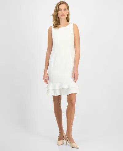 Kasper Women's Flared-hem Sleeveless Sheath Dress, Regular & Petite In White