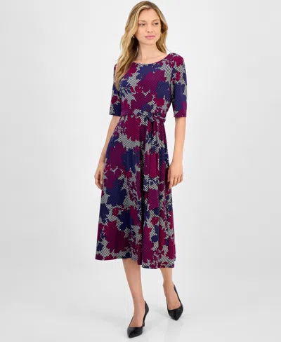 Kasper Women's Floral-print Fit & Flare Dress In Multi