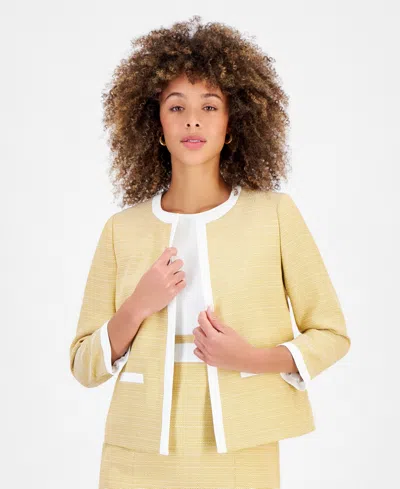 Kasper Women's Framed Colorblocked Jacket In Butterscotch,vanilla Ice
