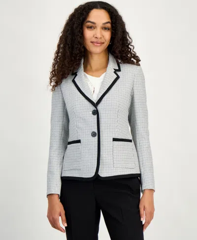 Kasper Women's Framing-trim Button-front Blazer, Regular & Petite In Gray