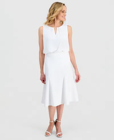 Kasper Women's Godet Back-zip A-line Skirt In White