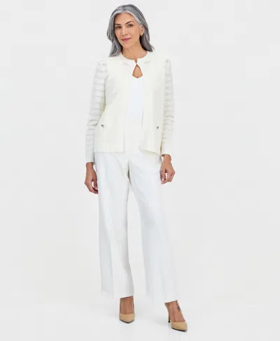 Kasper Women's Gracie High-rise Straight-leg Pants In White