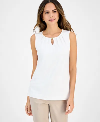 Kasper Women's Hardware-detail Keyhole Top, Regular & Petite In Lily White