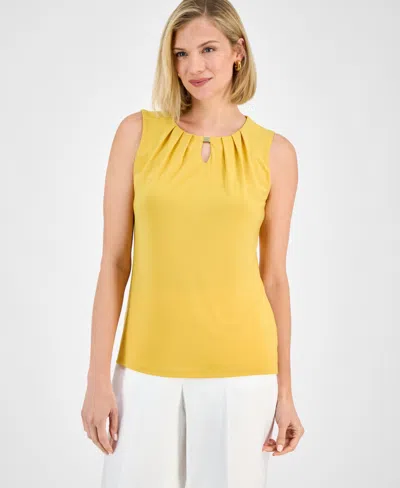 Kasper Women's Hardware-embellished Keyhole Top, Regular & Petite In Butterscotch