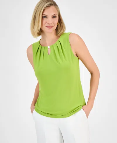 Kasper Women's Hardware-embellished Keyhole Top, Regular & Petite In Kiwi