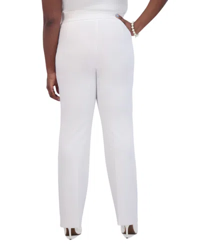 Kasper Women's High-rise Pull-on Crepe Pants In White