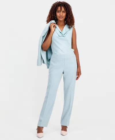 Kasper Women's High Rise Straight-leg Pants, Regular & Petite In Blue