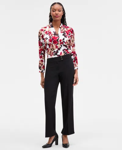 Kasper Women's High Rise Wide-leg Pants In Multi