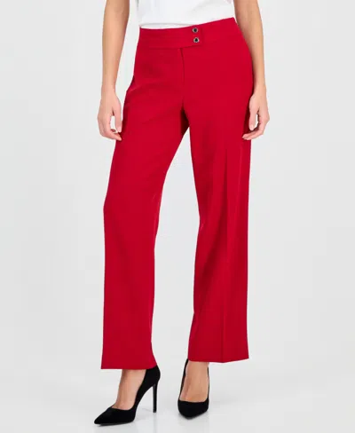 Kasper Women's High Rise Wide-leg Pants In Red