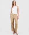Kasper Women's High Rise Wide-leg Pants, Regular & Petite In Brown