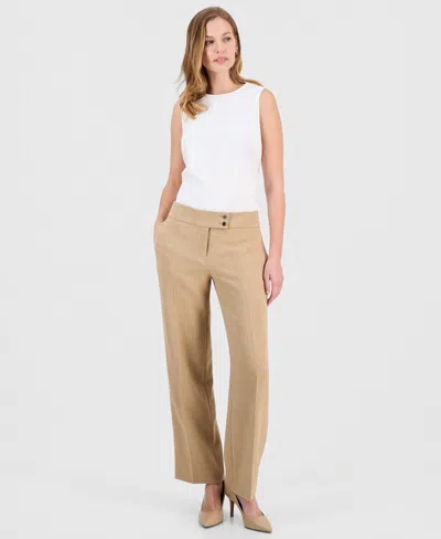 Kasper Women's High Rise Wide-leg Pants In Brown