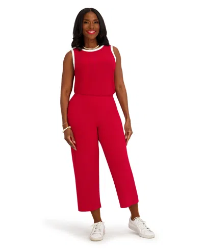 Kasper Women's Elasticized Back Wide-leg Pants In Red