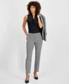 Kasper Womens Knit Houndstooth Dress Pants In Black,white
