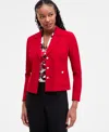 Kasper Women's Julia Stretch Crepe Patch-pocket Blazer, Regular & Petite In Red