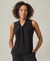 Kasper Twist Front Sleeveless Jersey Top In Black