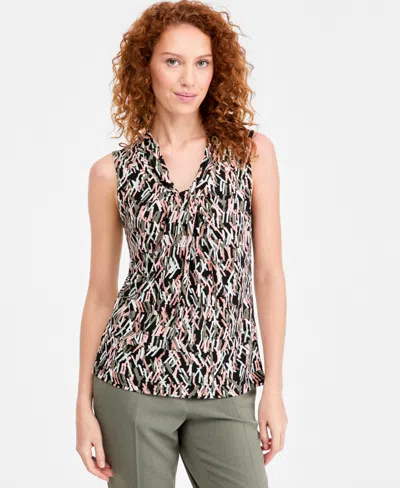 Kasper Women's Knot-front Sleeveless Top In Brown