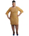 Kasper Women's Lace 3/4-sleeve Sheath Dress In  Gol