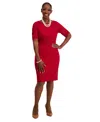 Kasper Women's Lace-sleeve Sheath Dress, Regular & Plus Sizes In Red