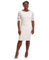 Kasper Women's Lace-sleeve Sheath Dress, Regular & Plus Sizes In White