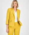 Kasper Women's Linen Blend Notched-collar 3/4-sleeve Jacket, Regular & Petite In Butterscotch