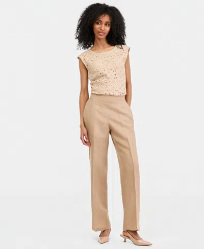 Kasper Women's Linen-blend Pull-on Pants In Neutral