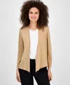 Kasper Women's Long Sleeve Cardigan Sweater, Regular & Petite In Brown