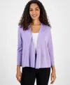 Kasper Women's Lurex A-line 3/4-sleeve Cardigan In Lavender Mist
