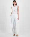 Kasper Women's Melange Crepe Pull-on Wide-leg Pants In Vanilla Ice