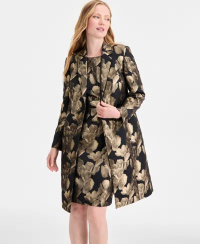 Kasper Women's Metallic Textured Coat,regular And Petite Sizes In Multi