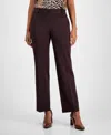 Kasper Women's Mid-rise Pull-on Straight-leg Pants, Regular & Petite In Brown